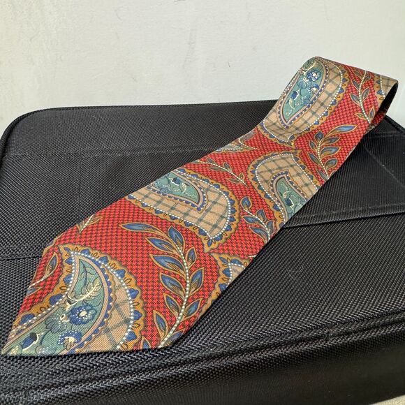 Christian Dior Other - Christian Dior Monsieur Vintage Silk Neck Tie – Red & Blue Paisley Design